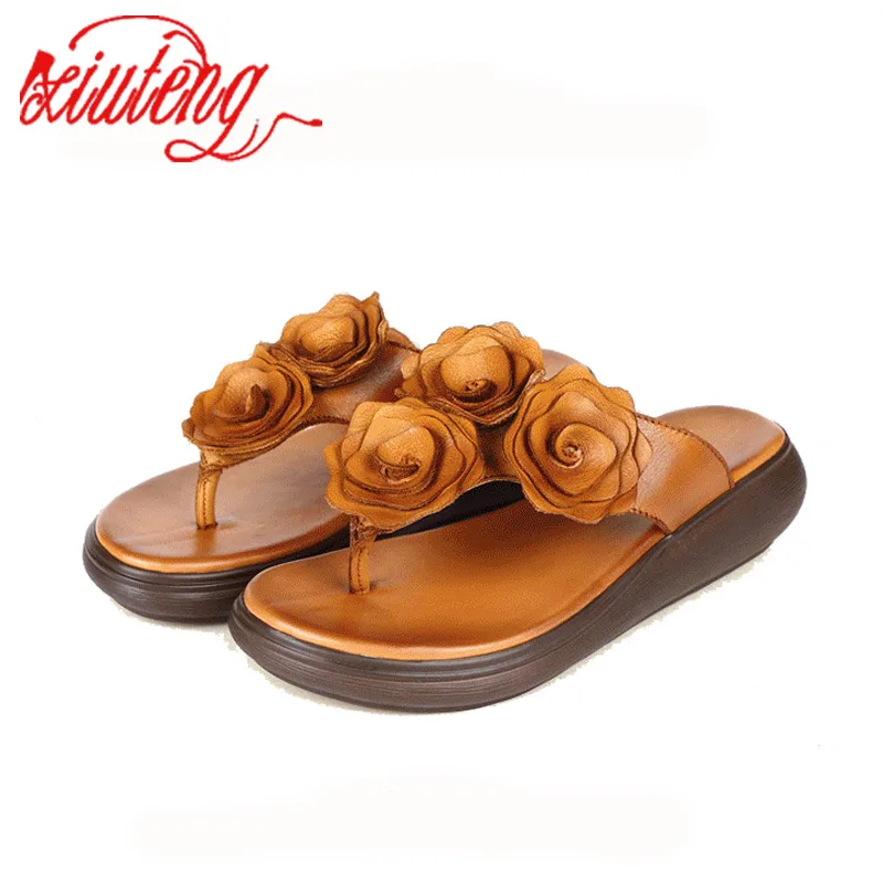 Xiuteng/женские сандалии на толстой танкетке Женские плоский пляж Обувь 2020