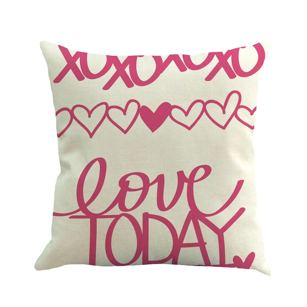 Couple Throw Pillow Case Valentine's Day Cotton Linen Couch Cushion Cover for Living Room Sofa Seat Decorative Gifts Favor L4 | Дом и сад