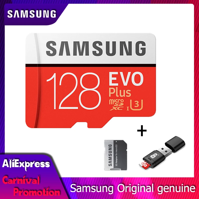 Карта памяти SAMSUNG класс 10 флэш TF Micro SD карта U3/U1 4K 256 ГБ 128 Гб 64 32 16 100 МБ/с./с Microsd для
