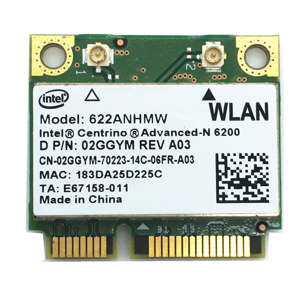 Для Advanced-N Intel 6200 622ANHMW Dual Band (2 4 ГГц и 5 ГГц) 2x2 MINI PCI-E 300Mbps card | Компьютеры офис