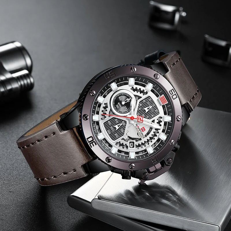 Мужские часы NAVIFORCE модные спортивные кварцевые мужские от ведущего бренда