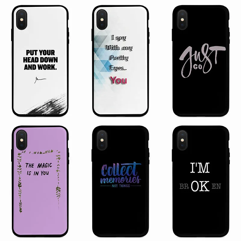 Phone Case Silicone Quotes words Text For iPhone 5 5s Se 6 6s 7 8 Plus X Xr Xs Max Soft Tpu Back Cover C0486P5 |