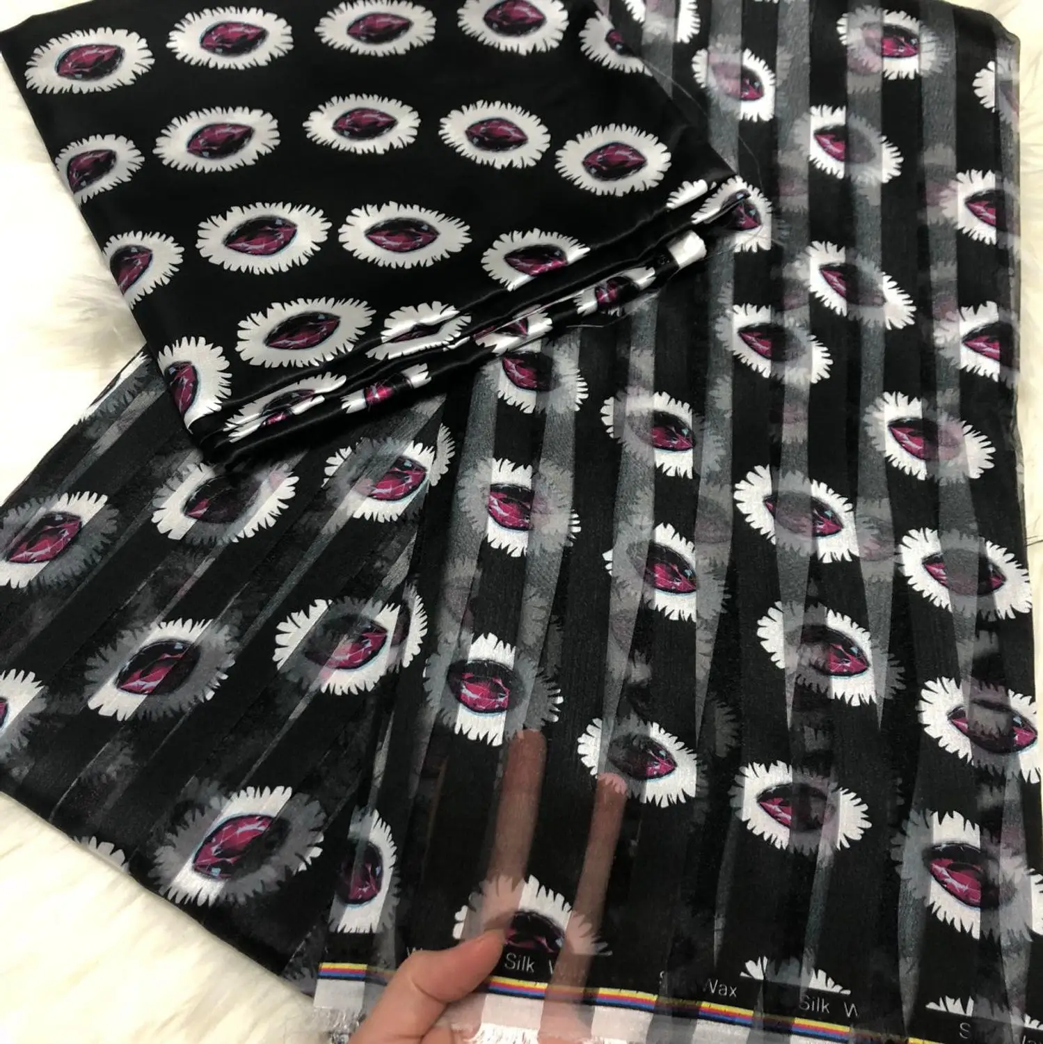 2 + 4 ярдов органза африканская шелковая ткань Горячая продажа восковая печать с