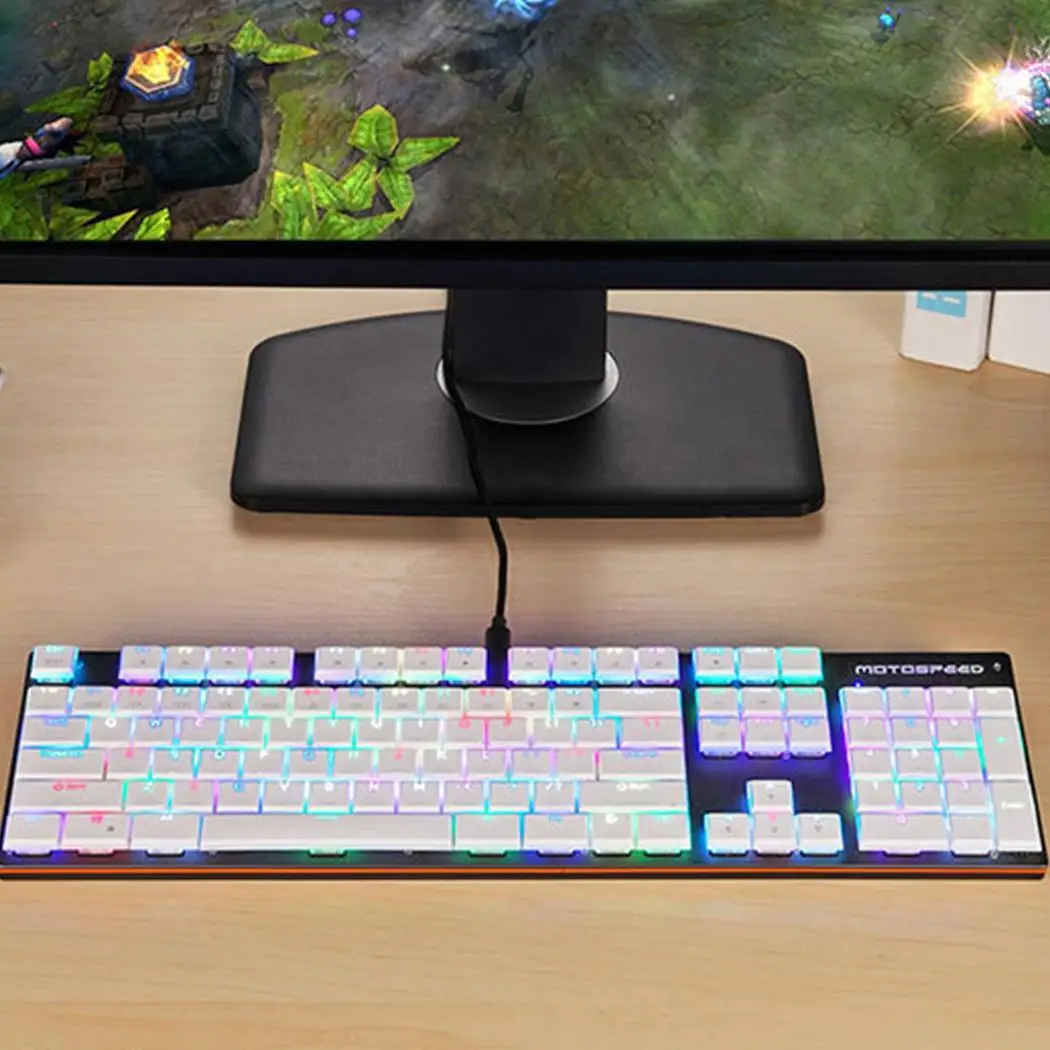 MOTOSPEED CK94 механическая клавиатура ультра тонкая RGB Подгонянная подсветка