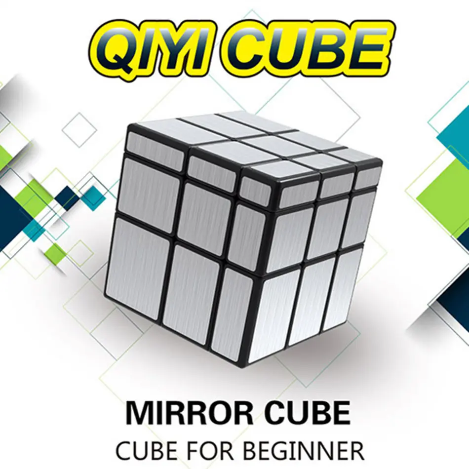 Qiyi 3x3 зеркальный кубик рубика 3x3x3 волшебный куб зеркало для начинающих 3 слоя