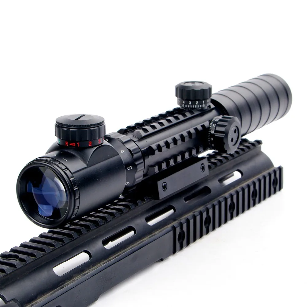 3-9x32EG Прицел Красный & Зеленый Горит Дальномер Сетка Shotgun Воздуха Охота С Крышкой