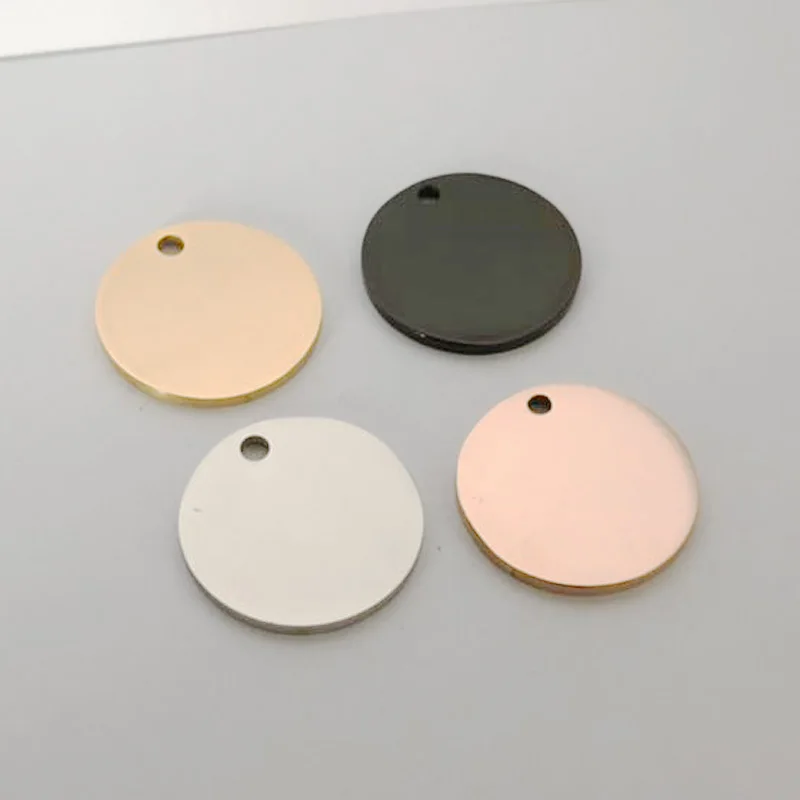 

100Pcs Dog Tag Military Army ID Tags Stainless Steel Customized Name Blank Tag Round Dog Tags Pendant Engraved Necklace Jewelry