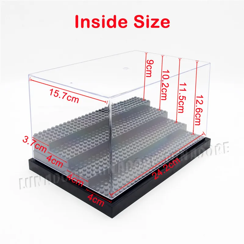 Odoria 24 2x15 7x13 см 4 шага строительные блоки Акриловые Дисплей чехол из прозрачного
