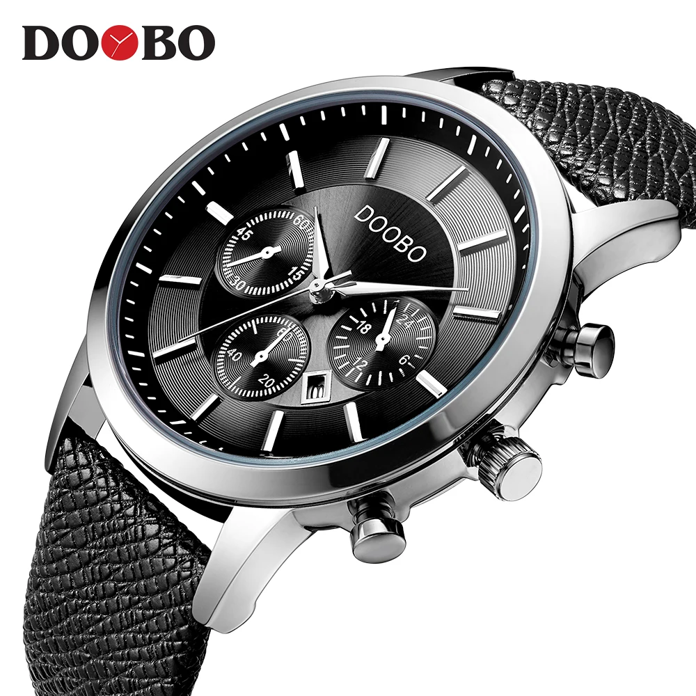 DOOBO Лидирующий бренд Роскошные мужские часы в стиле ретро кожаные армейские