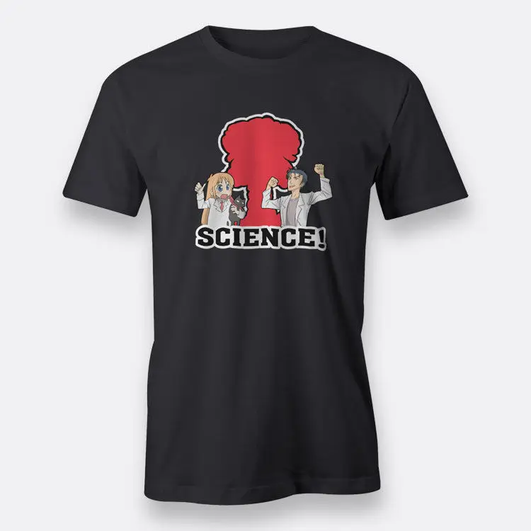 Nichijou Science Teacher Tokisadame Highschool Black Men's Fashion T-Shirts Slim Fit O-Neck top tee | Мужская одежда