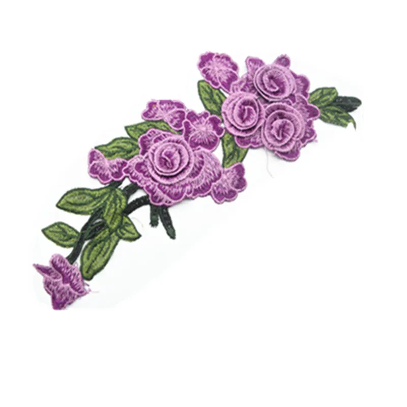 10 шт. красная и фиолетовая Цветочная вышивка из кружевной ткани | Дом сад