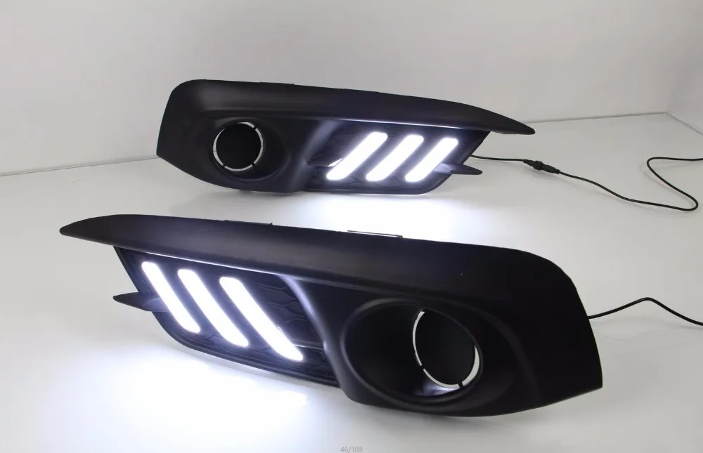 CSCSNL 1 комплект DRL Светодиодный дневной светильник 12v ABS туман крышка с желтым