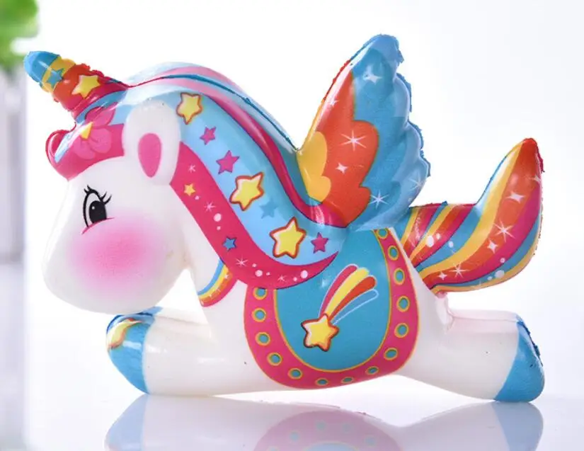 BU Единорог медленно отскакивающие игрушки PU медленный отскок Pegasus декомпрессионная игрушка vent игрушка - Цвет: BU