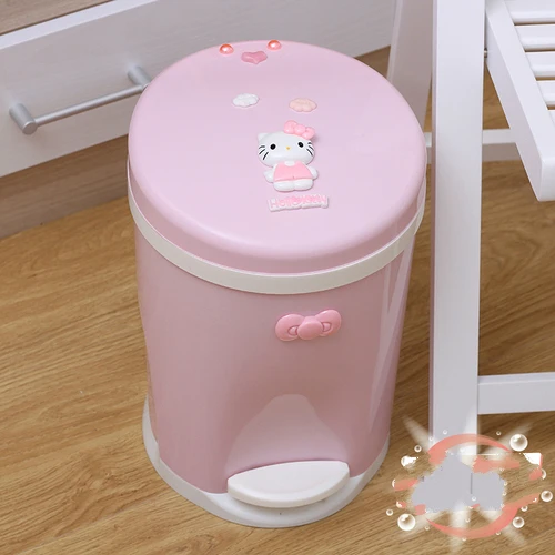 Милый hello kitty Педальный мусорный бак с крышкой офисный мусорный бак кухонная корзина для мусора мусорные баки пластиковые мусорные баки для ванной машины - Цвет: KT
