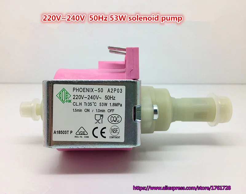 Абсолютно 220 V-240 V 50Hz 53W электромагнитный насос Феникс 50 Кофе машина, машина для уборки полов электромагнитный насос