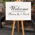 Простые Заказные свадебные наклейки знак Добро пожаловать свадебные наклейки для доски персонализированные имя и дата съемные настенные наклейки S001