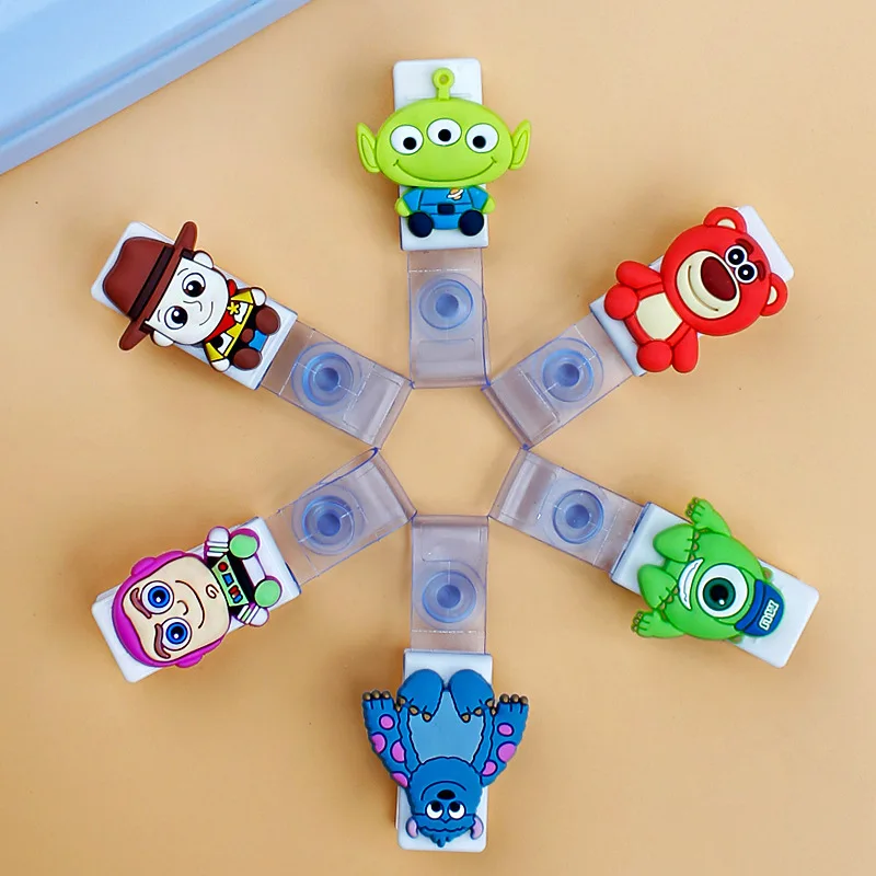 12pcs/set Plastic Cute Cartoon Badge Holder Clip Character Design Card Belt Hospital School Office | Канцтовары для офиса и