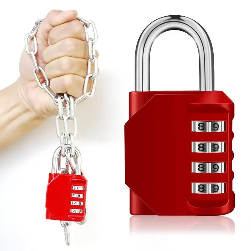 

New Combination Lock 4 Digit Anti Rust Padlock Set Weatherproof Padlock Gate Outdoor Storage Lock