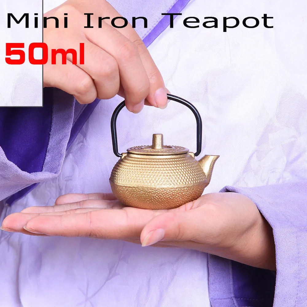 Мини чайник из чугуна в японском стиле чайный набор чайника Tetsubin 50 мл наборы кунг
