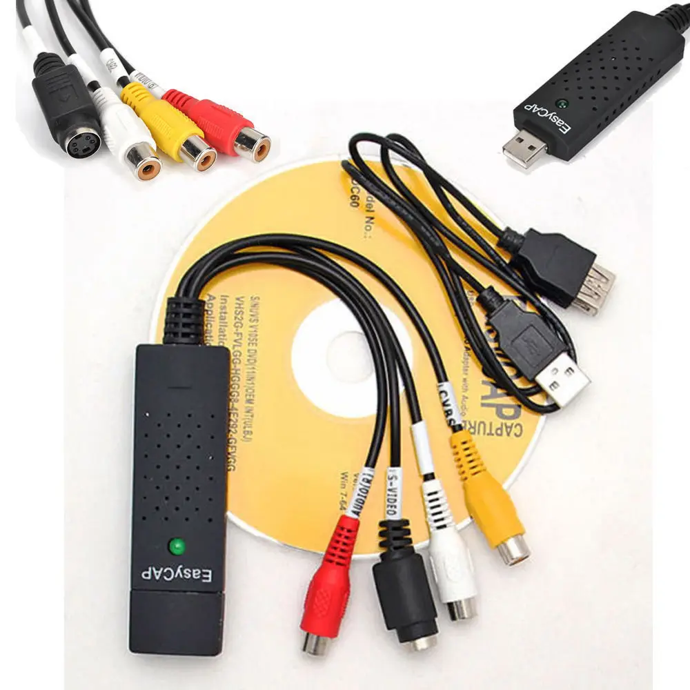 1 шт. USB 2,0 Easycap Аудио новое видео DVD VHS запись захвата карты конвертер ПК адаптер совместимый WINDOW2000/XP Direct8.1, 9,0