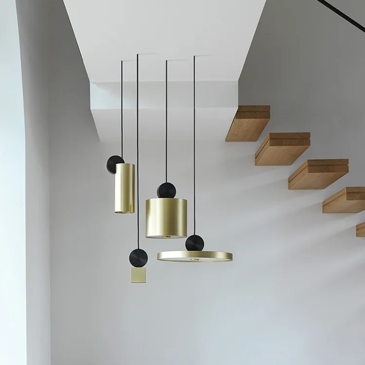 Современная Золотая черная вертикальная подвеска световая лампа светодиодная