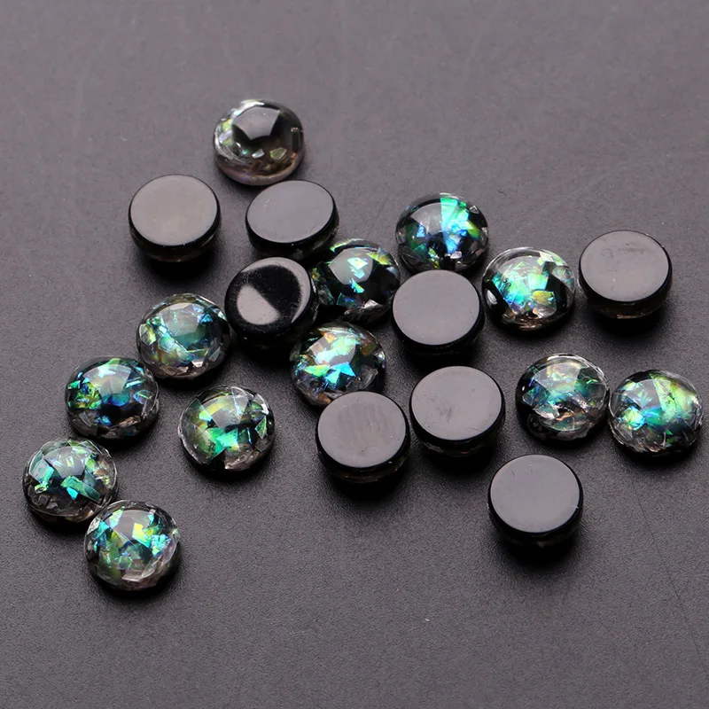 Blueness 20Pcs/lot Glitter Round Marble Stones Design Nails Art Decorations Accessories Rhinestones Glass Studs For Manicure DIY|nail art