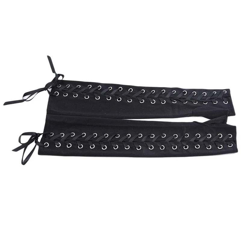 Черные кружевные сексуальные длинные перчатки с заклепками для ночного клуба