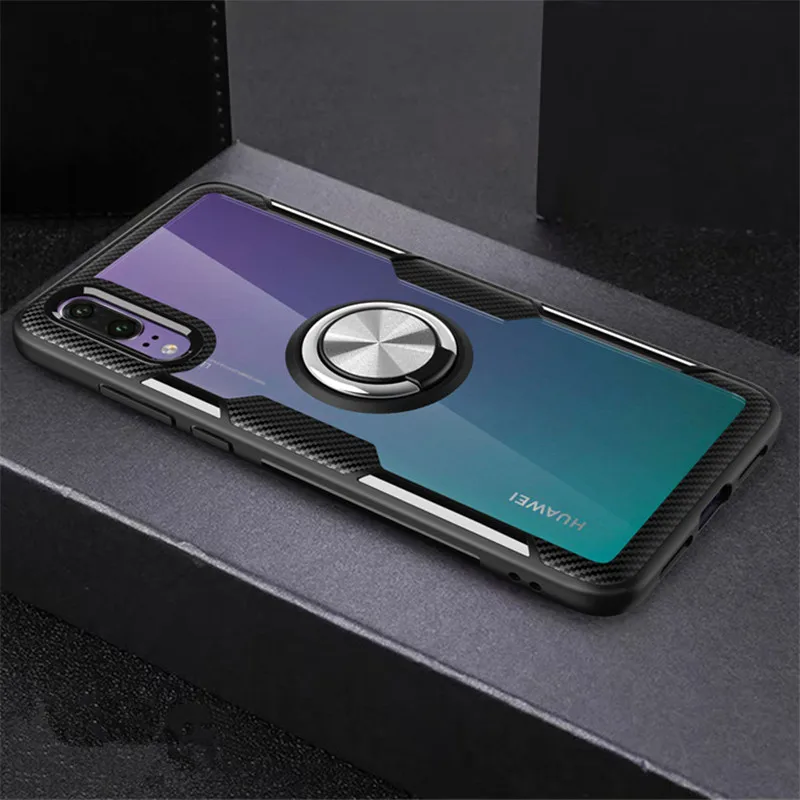 Для huawei P20 P30 Pro mate 20 Lite Honor 7X 8X V20 Play Nova 4 магнитный автомобильный кольцевой противоударный прозрачный чехол