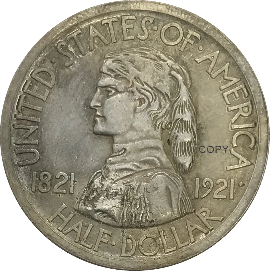 

United States 1921 Missouri Centennial Half Dollar 50 Cents Cupronickel Plated Silver Collectibles Copy Coin