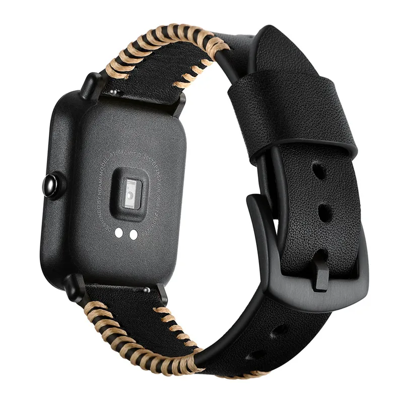 Для оригинальных Xiaomi Huami Amazfit BIT ремешок кожаный браслет Смарт часы браслет Lite Bip спортивные полосы для galaxy Watch 42 мм