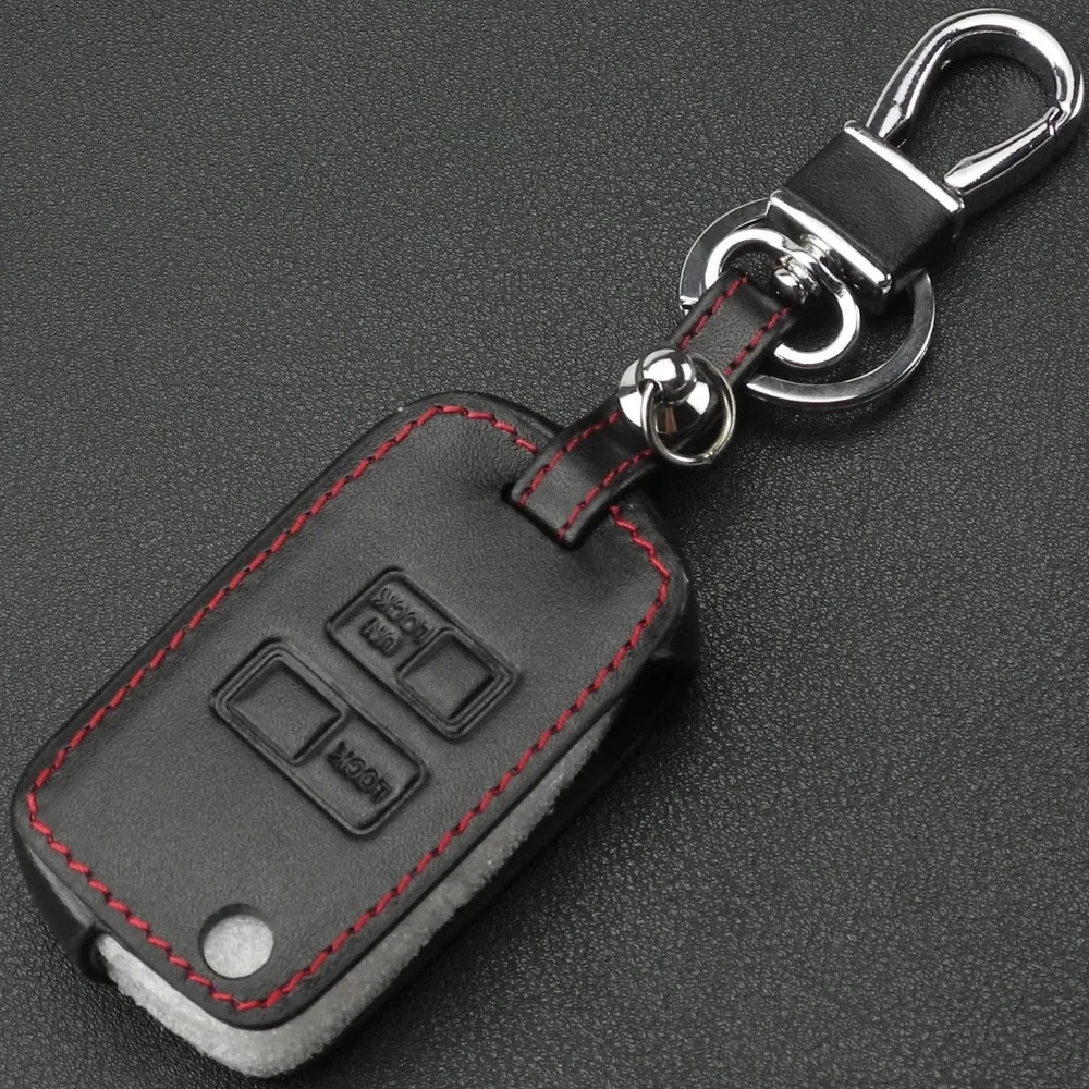 jingyuqin Leather 2 Buttons Car Key Cover Cases For Toyota Yaris Carina Corolla Avensis Switch Holder | Автомобили и мотоциклы