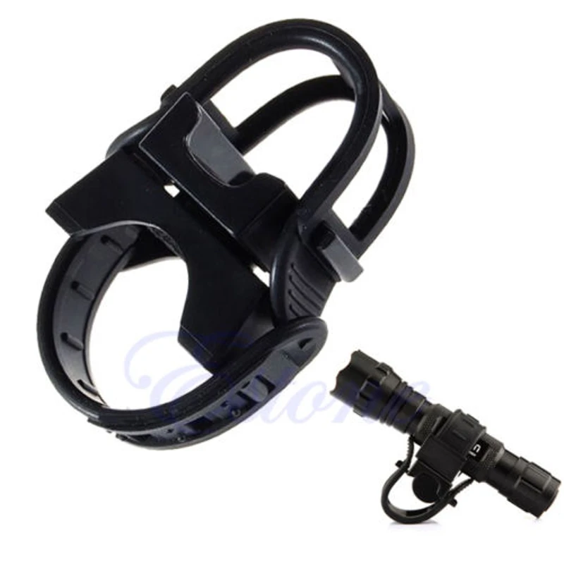 

360 Degree Cycling Bicycle Bike Mount Holder Black for LED Flashlight Torch Clip