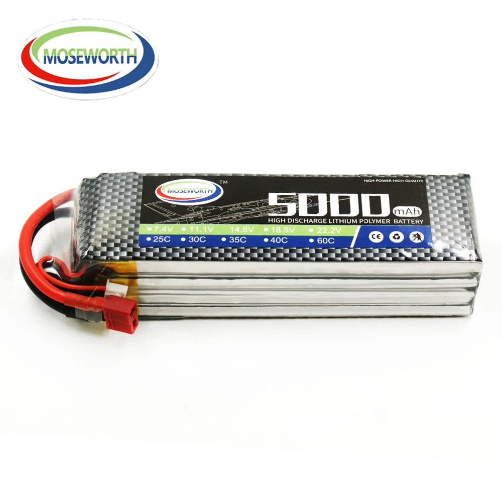 Bater&iacute;a Lipo de Control remoto para Dron, helic&oacute;ptero, cuadric&oacute;ptero, avi&oacute;n, coche, barco, cami&oacute;n, 14,8 V, 5000mAh, 30C, 4S-0