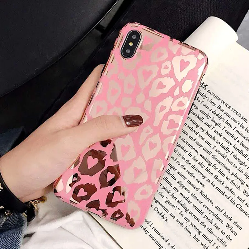 Rheinruby Plating Leopard Print Laser Soft Case For iPhone XS Max XR X 6S 7 8 Plus Cases Huawei Mate 20 P20 Pro 10 P10 |
