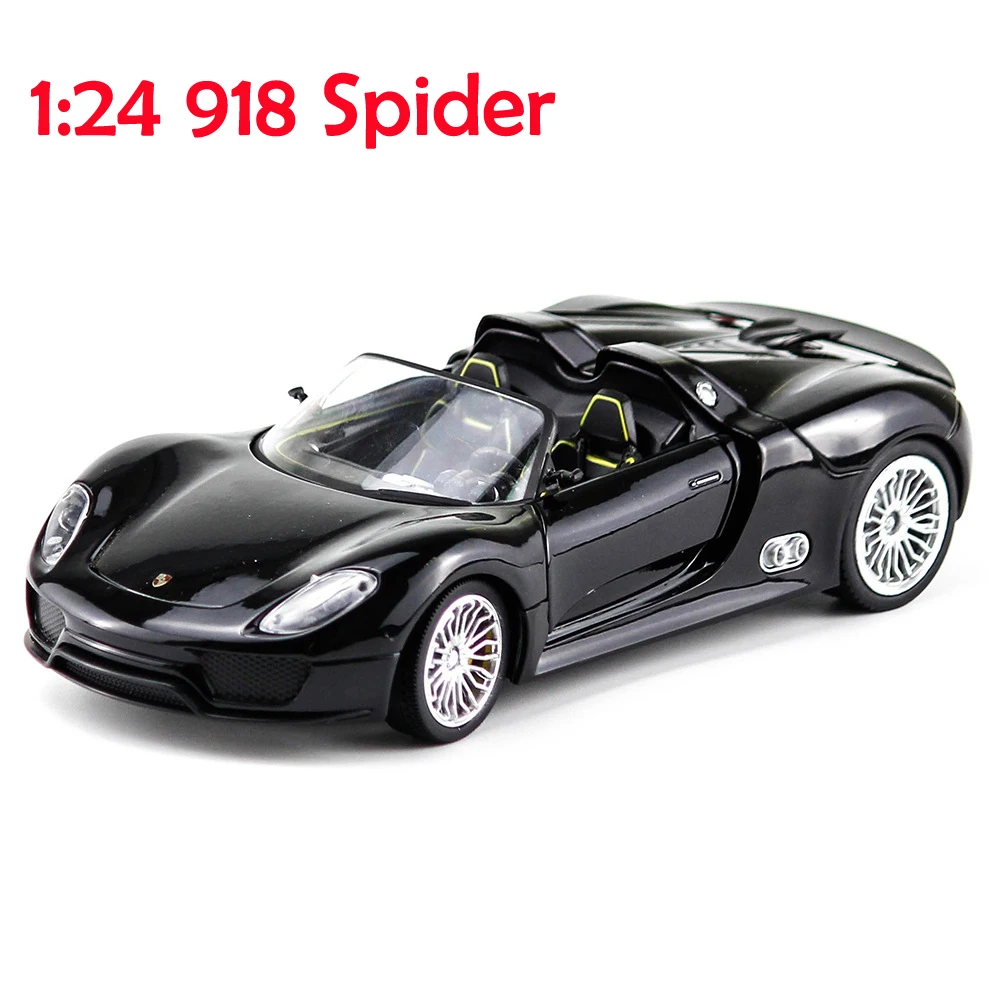 1:24 моделирование сплава спортивный автомобиль модель для Porsches 918 паук с рулевым
