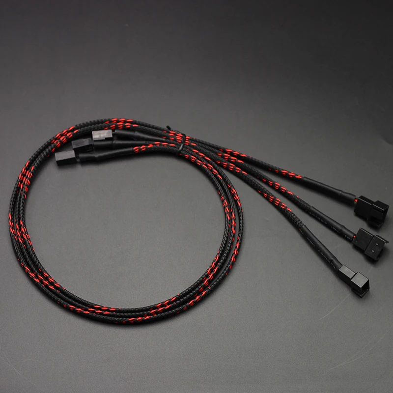 1 шт. новый черный рукав 4pin IDE Molex к 4 портовому 3Pin/4Pin охлаждающий вентилятор кабель