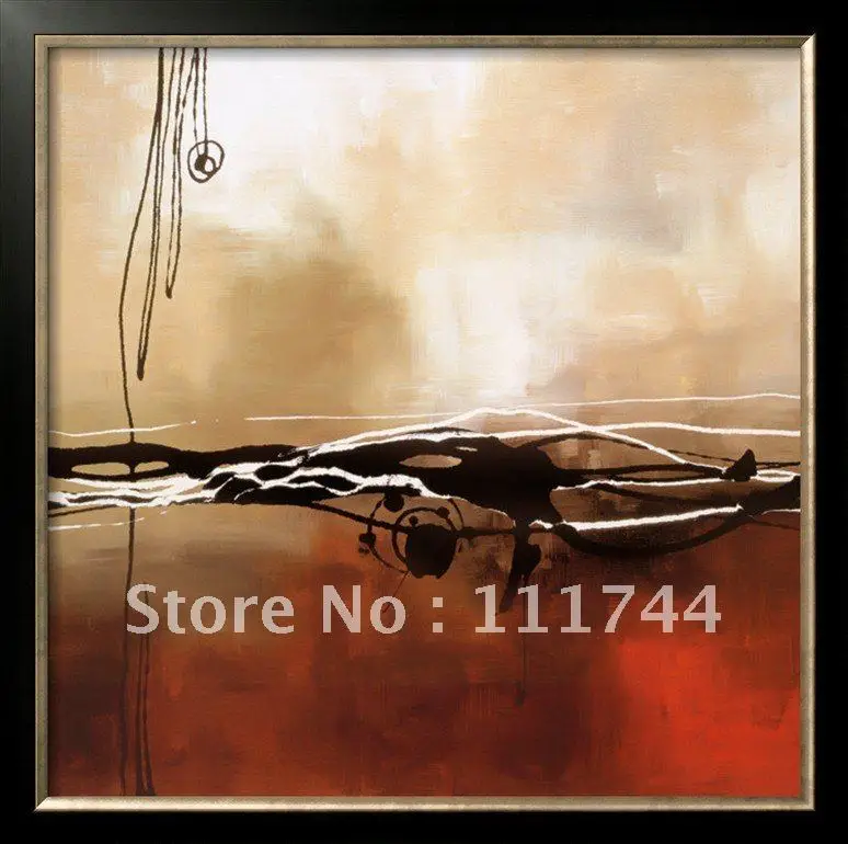 Современное искусство абстрактная симфония на холсте картина в красном и хаки I