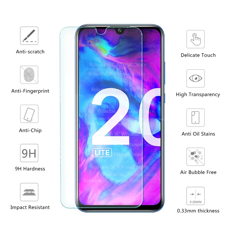 2 в 1 Защитное стекло для объектива камеры на honor 20 lite HRY LX1T Защита экрана huawei light