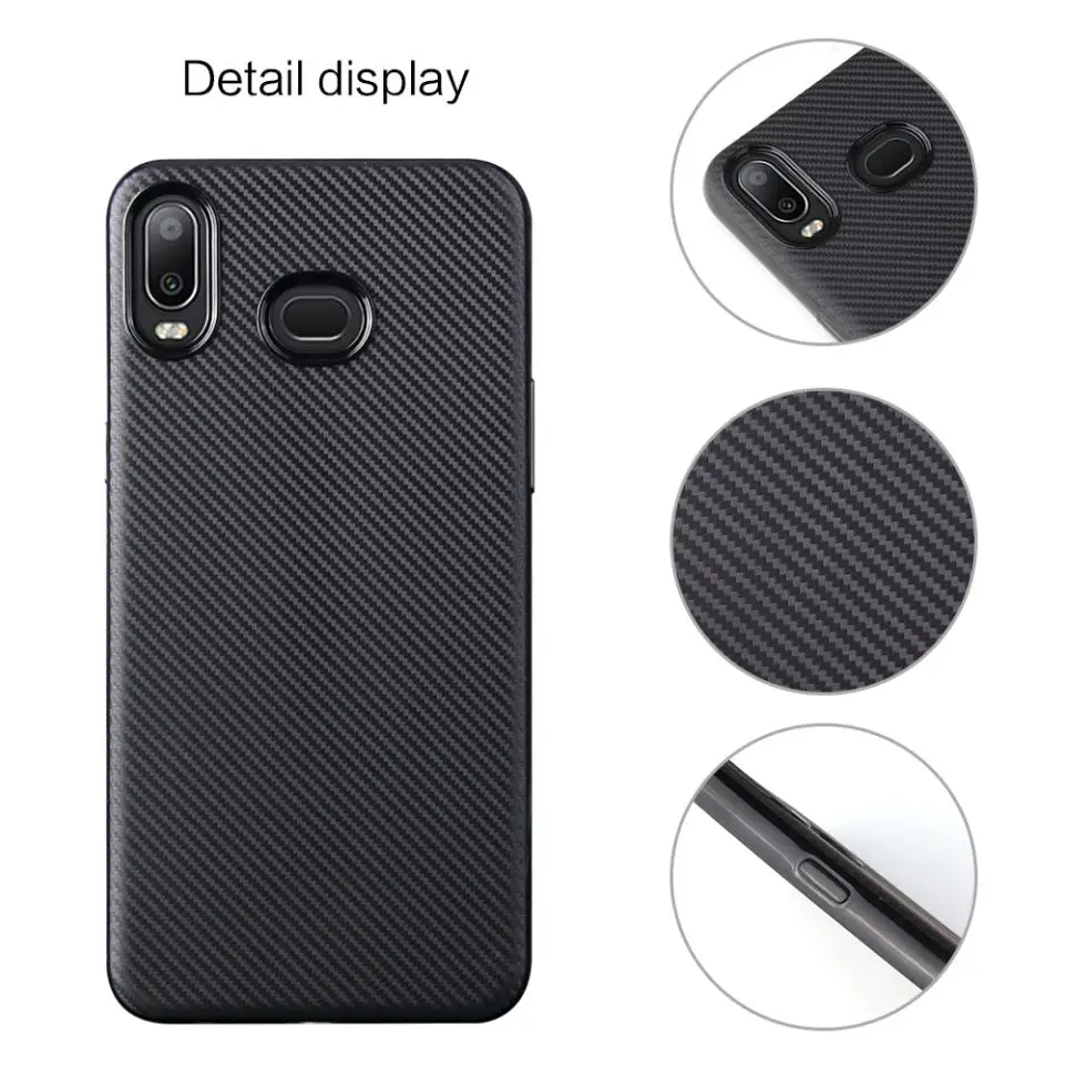 For Samsung Galaxy A6s/A8 Star Case Ultra Thin Slim Solid Carbon Fiber TPU Soft Back Shell Mobile Phone Protection Cover |