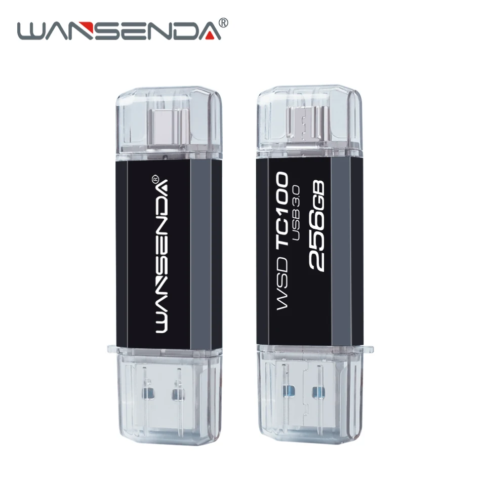 WANSENDA type-C флеш-накопитель USB 3 0 палка OTG Флешка 256 ГБ 128 64 32 16 для type C Android смартфона ПК