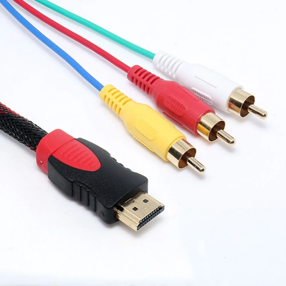 5 футовый HDMI совместимый с 3 RCA Видео Аудио AV компонентный конвертер адаптер