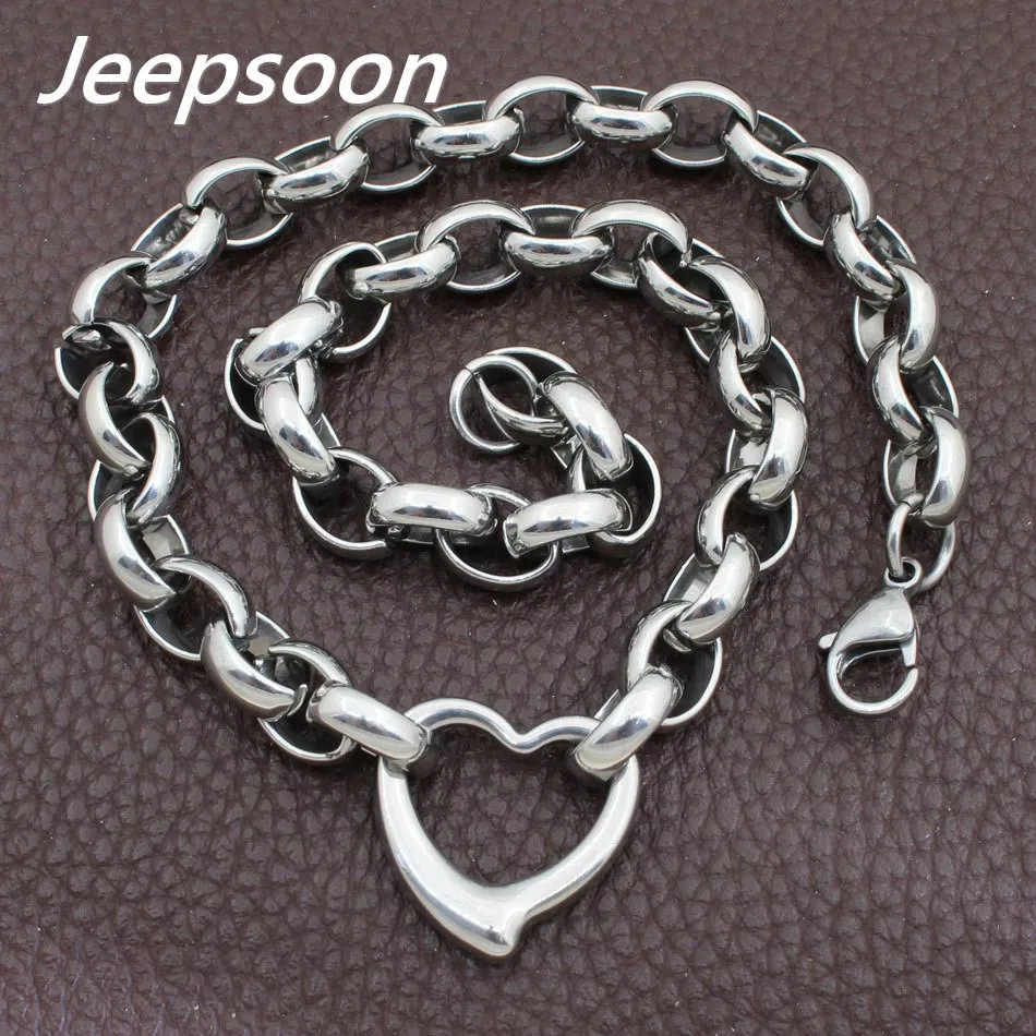 Горячая Распродажа модные ювелирные изделия из нержавеющей стали Joyas цепочка-ожерелье «сердце» высокое качество Jeepsoon NGEGAOBG