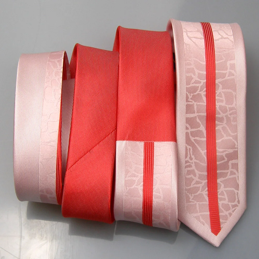 Галстуки LAMMULIN мужские модный дизайн коралловые красные светло-розовые с бантом в