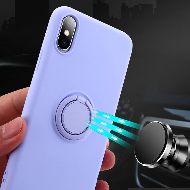 Роскошный мягкий жидкий силиконовый чехол для iPhone 11 Pro Max XS X 7 8 6 S 6 S XR подставка кольцо держатель тонкий чехол для iPhone11 Pro Чехол