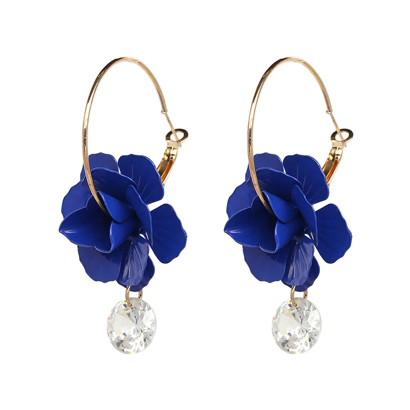 Женские серьги-подвески JZYN 2019 яркие серьги в форме цветка с кристаллами