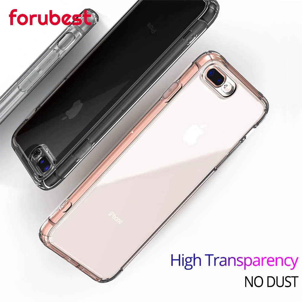 Forubest роскошный противоударный Прозрачный чехол для iPhone X 6 6s 7 8 Plus 5 5S SE силиконовый