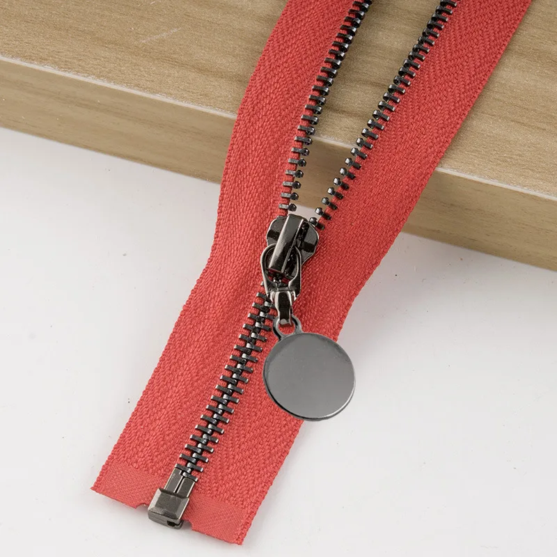 redblack 1 шт. Авто замок 85 см Open-end Металлические молнии 5# пуховик пальто юбка молния для шитья ремонт на молнии наборы DIY аксессуары для одежды - Цвет: redblack