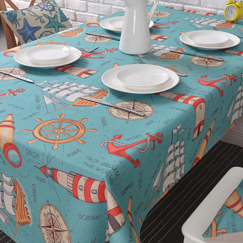 Свежий океан море Скатерти плотного льняного по индивидуальному заказу