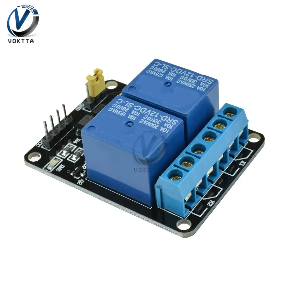 12В 2 канальный релейный модуль реле задержки таймера контрольная плата Shiled