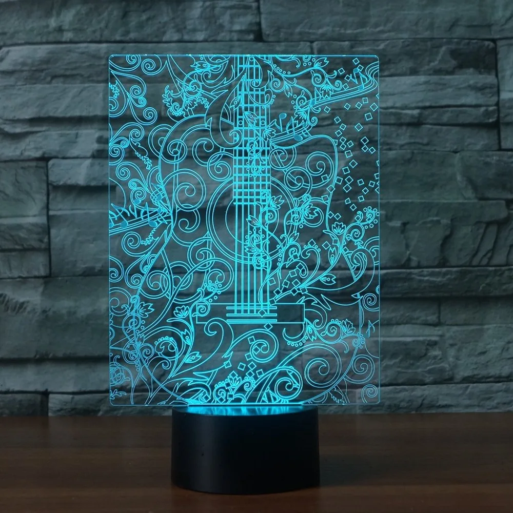 3D светодиодные креативные ночники для спальни 7 цветов меняющие цвет настольная